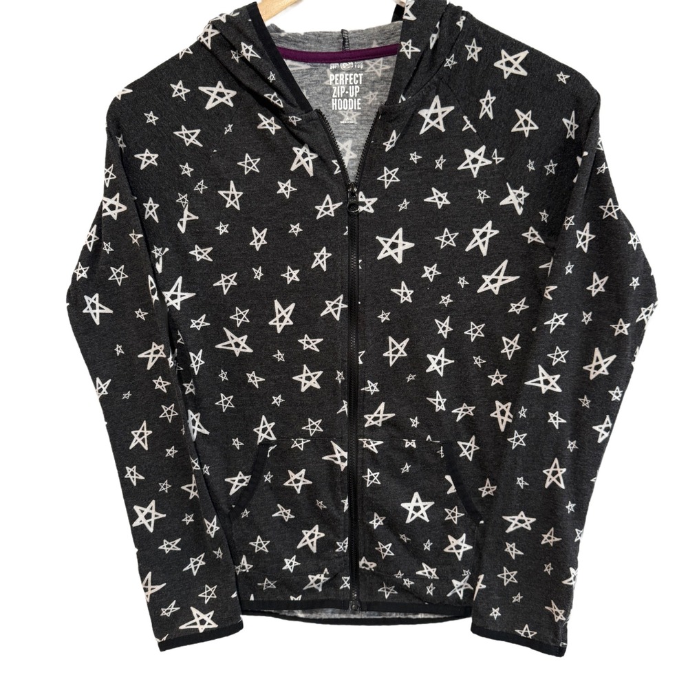 SO So Juicy Kids Youth Perfect Zip Up Hoodie Gray White Star Print Size 14 - Picture 1 of 8